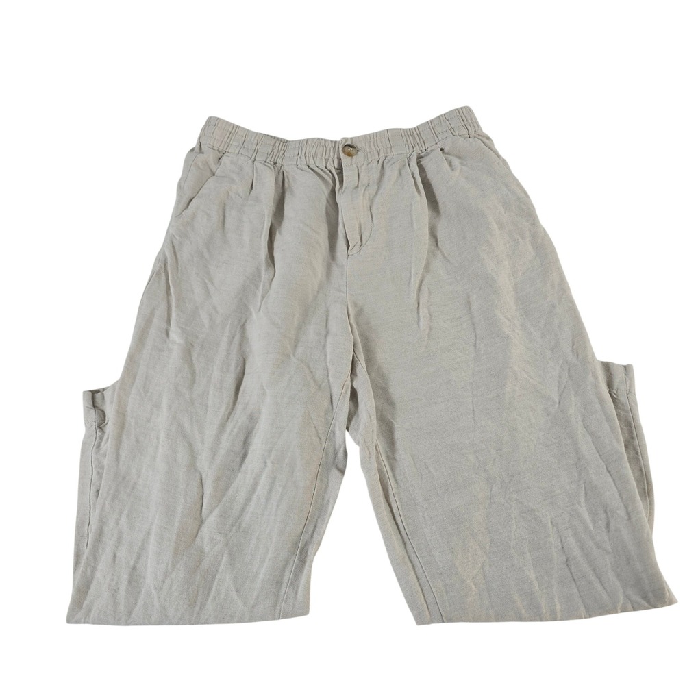 Madwell Linen Blend Pull On Pants Oatmeal Beige MD210 Women Small